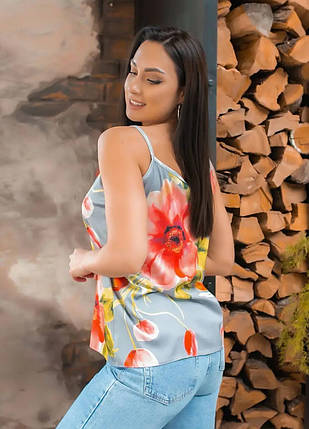 Неймовірна жіноча блузка, тканина "Шовк" 48, 50, 52 розмір 48, фото 2