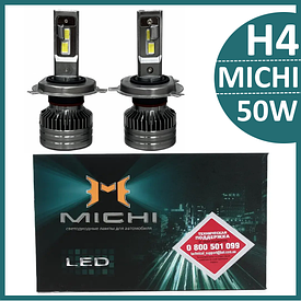 Світлодіодні LED-лампи для авто H4 12 V-24 V MICHI Can 50 W 5500 K 5300L активне охолодження