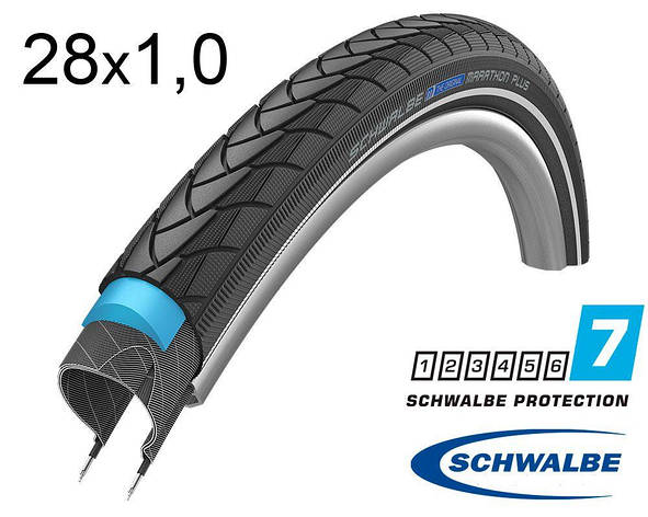 Покришка 28x1.00 700x25C (25-622) Schwalbe MARATHON PLUS SmartGuard, фото 1