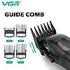Професійний тример VGR V-269 машинка для стриження волосся й бороди на акумуляторі з насадками, фото 8