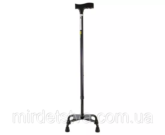 Чотирьохопорна легка алюмінієва тростина квадропод для ходьби при реабілітації 74-97см Nova B5620, фото 1