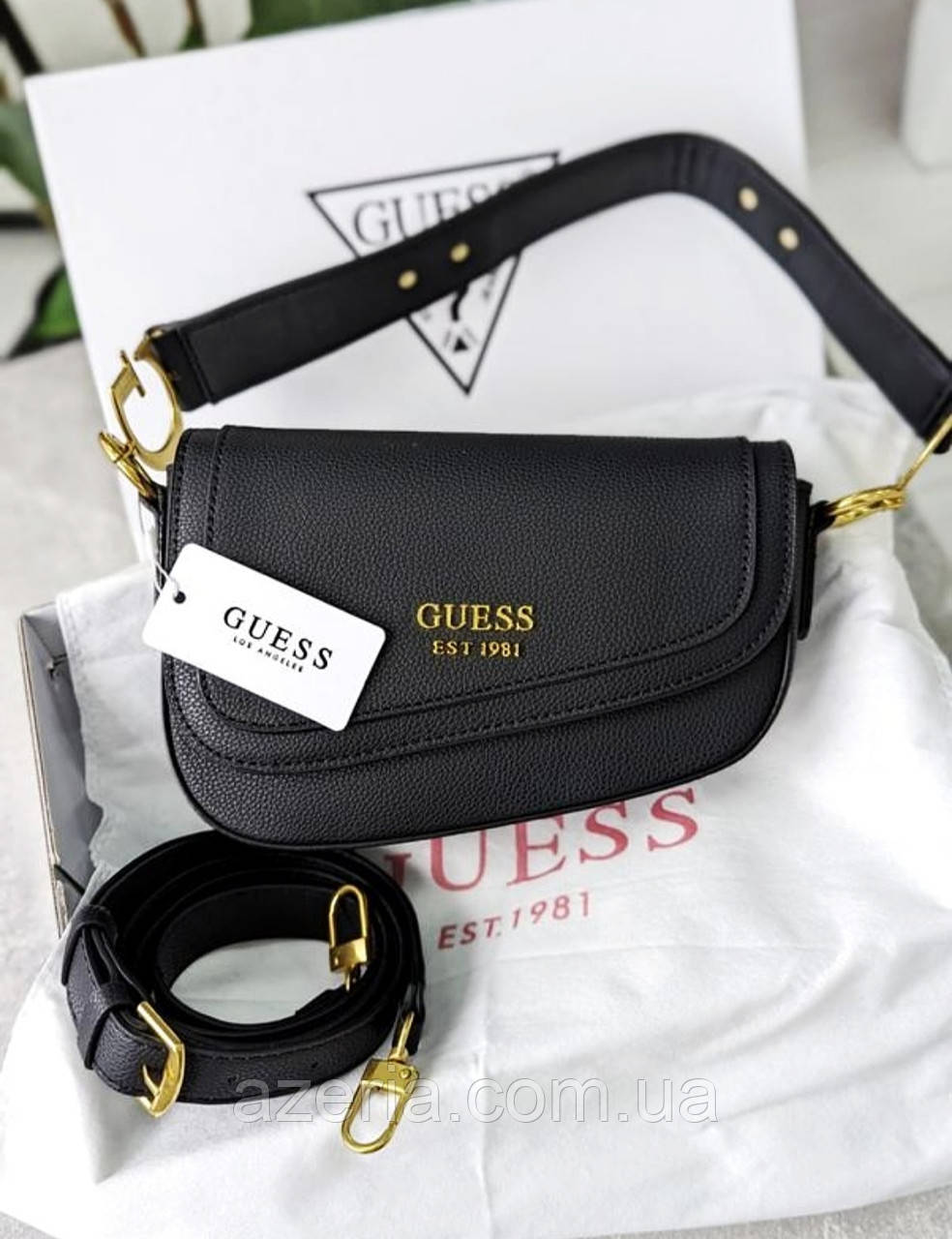 Стильна зерниста жіноча сумка Guess dream saddle шкіряна жіноча сумка сідло сумка крос-боді зі шкіри