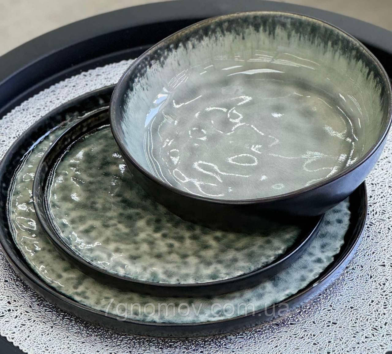 СІМЕЙНИЙ НАБІР ГРЕЙСТОК (6 ВЕЛИКИХ ТАРІЛОК + 6 МАЛИХ ТАРІЛОК + 6 МИСОК)