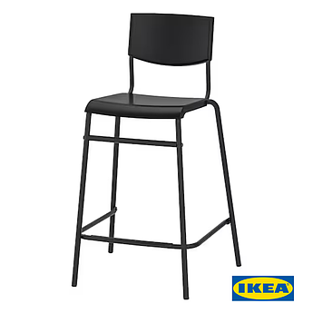 Барний стілець IKEA STIG (ІКЕА СТІГ). 30498418. Чорний