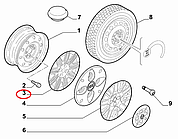 Ковпак колісний R14 (синій) Doblo 2000-2016, Виробник: FIAT, OE: 51766084, 6001070815