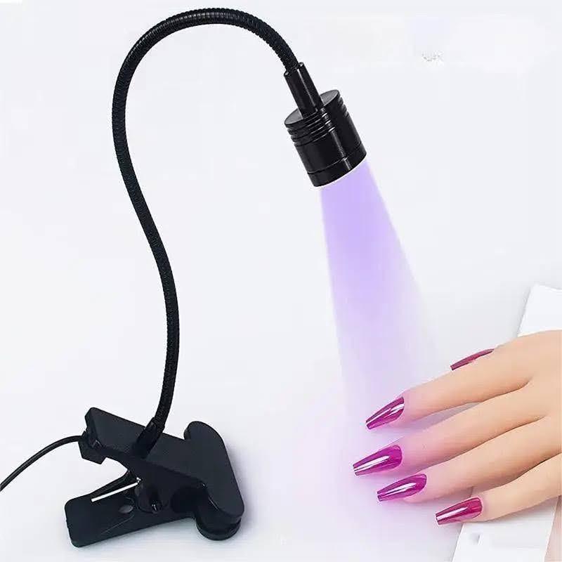 LED лампа (5 Вт.) для сушіння гелевих типс та верхніх форм на гнучкій ніжці, USB та прищіпці - DDS