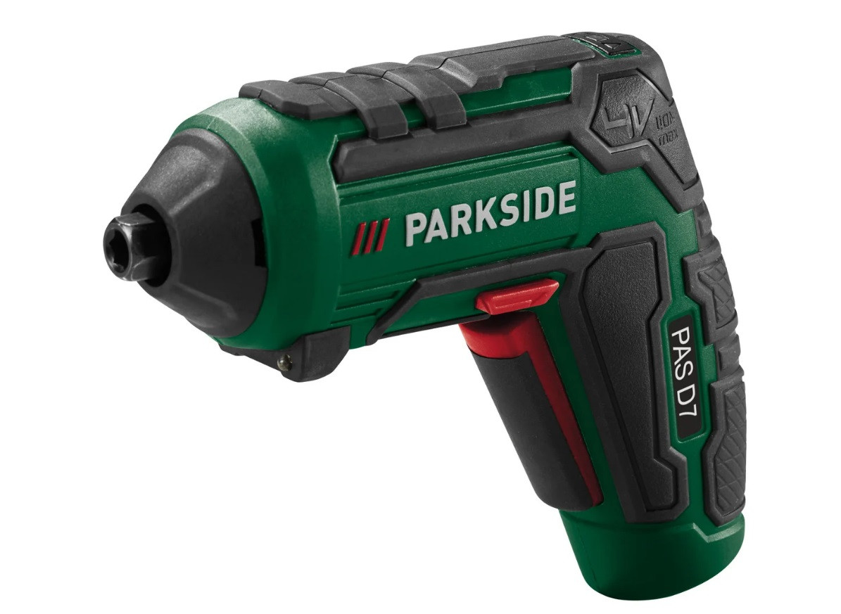 Шуроповерт акумуляторний PARKSIDE PAS D7. 4V. + 33 насадки + кейс
