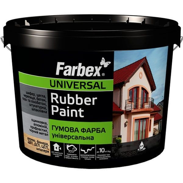 Фарба гумова Farbex Rubber Paint графітова 12 кг, фото 1
