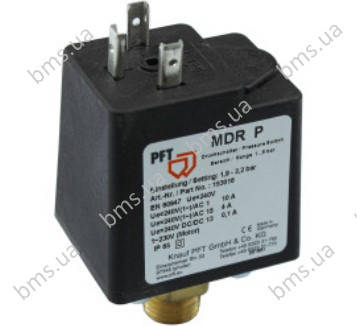 Реле PFT - Вимикач мембранний MDR-P 1/4" 1.9-2.2 бар PFT, фото 1