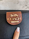 Чорна жіноча шкіряна сумка клатч Coach Коуч через плече з гаманцем на довгому ланцюжку, фото 7