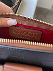 Чорна жіноча шкіряна сумка клатч Coach Коуч через плече з гаманцем на довгому ланцюжку, фото 11