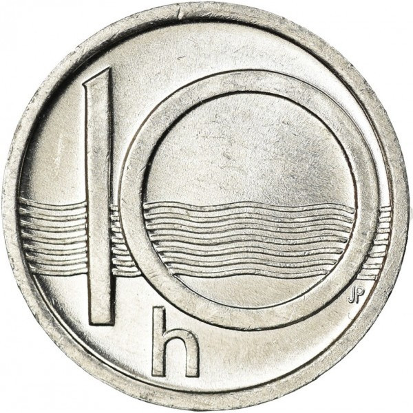 Монета Чехії 10 гелеров 1993-2003 рр., фото 1