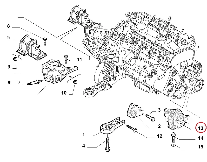Подушка двівуна права на Fiat Ducato 250 (2006-2014) 2.3JTD, 1363376080, 1358087080, 1369382080, 71753299, фото 1