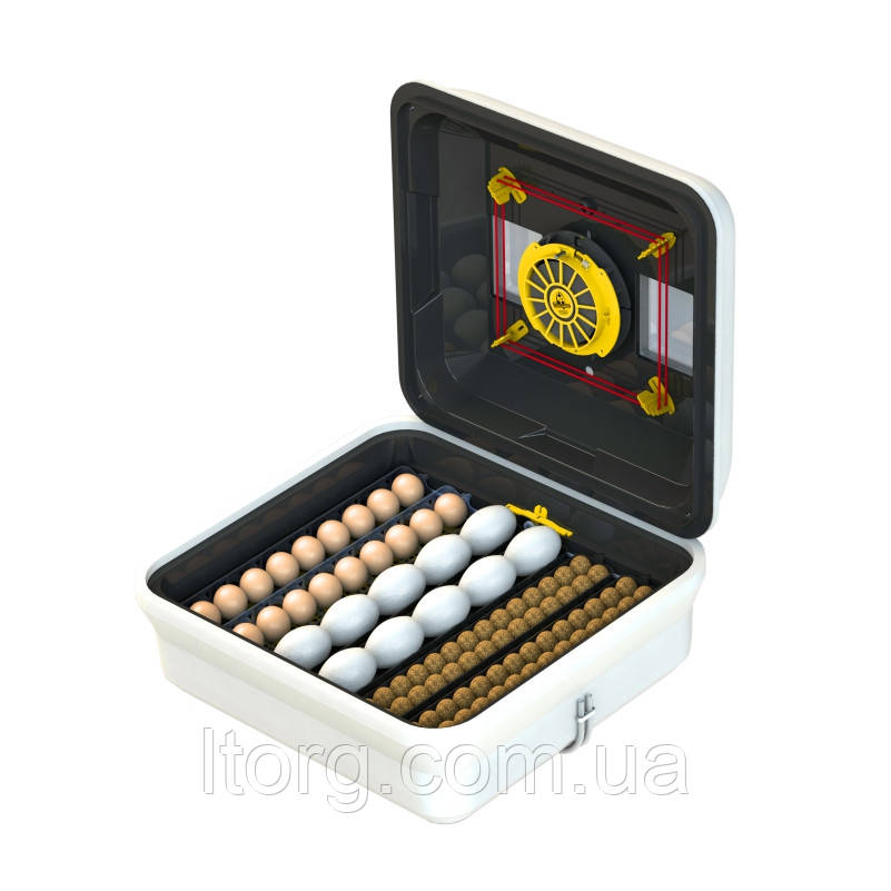 Теплуша ЄВРО ІБ-88 12/50 ТАВ ТЕНовий автоматичний 12в з вологоміром інкубатор домашній для яєць, фото 1