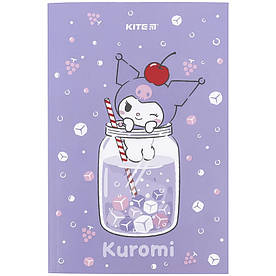 Блокнот Kite Kuromi А5, 64 аркуші, нелінований, рожеві аркуші, клеєний Куромі