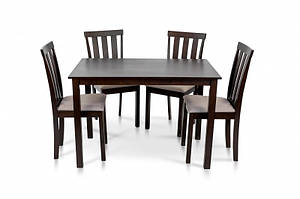 Комплект обідній Мікс меблі Юджин стіл зі стільцями Темний горіх