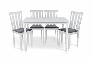 Комплект обідній Мікс меблі Юджин стіл зі стільцями Білий