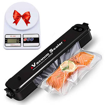 Вакууматор для їжі Vacuum Sealer + Подарунок Ваги SF-400 / Вакуумний пакувальник продуктів