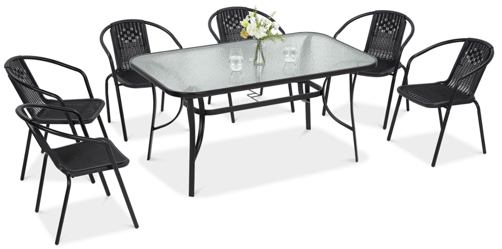 Набір садових меблів для вулиці Focus Garden Simple 150/6 графітовий