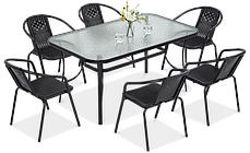 Набір садових меблів для вулиці Focus Garden Simple 150/6 графітовий, фото 2