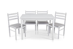Комплект обідній Мікс меблі Джерсі стіл зі стільцями білий