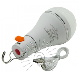 Акумуляторна LED-лампа 10Вт 300LM 6500К 1200mA 18650 LM3303 з гачком Mini USB