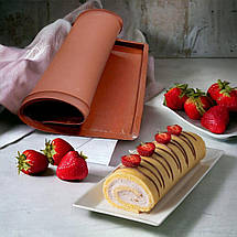 Килимок силіконовий з бортиками A-Plus #1914C для випічки 37.5х30х1.5 см коричневий, фото 2