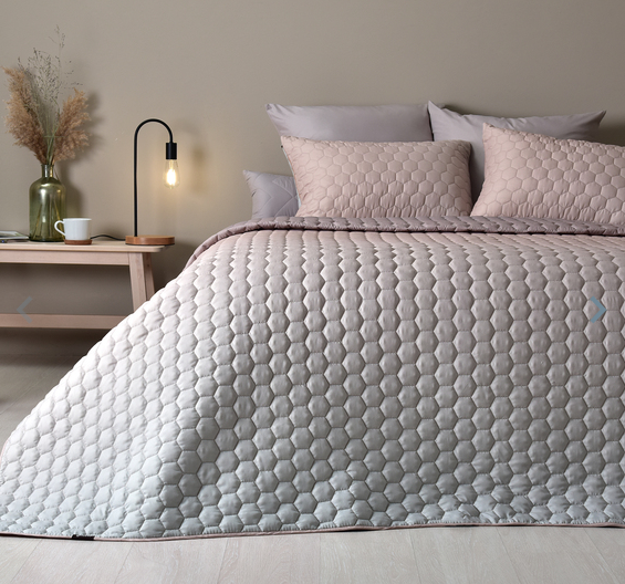 Покривало ЄВРО з Подушками 70х50, покривало на велике ліжко 240х260 з наволочками Бежевий, фото 1