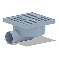 Трап для душу Kronoplast ТА5110 Ø50/90°, кутовий, 150х150 мм, сірий