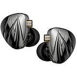 Гібридні навушники KZ Shine з налаштуванням звучання (Чорний), фото 5