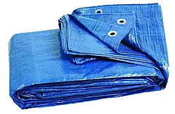 Тент 6х8 від дощу і для створення тіні "Blue" 60 г/м². Ламінований із кільцями. Полог.