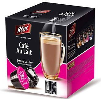 Кава в капсулах Rene Cafe Au Lait, 16 капсул Dolce Gusto, фото 1