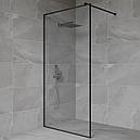 Перегородка для душа 2000*700мм Loft скляна прозора, зі штангою, фото 2