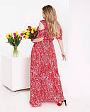 Довга літня сукня на запах Тканина креп-шовк Розміри 48-52,54-58,60-64,66-70, фото 3
