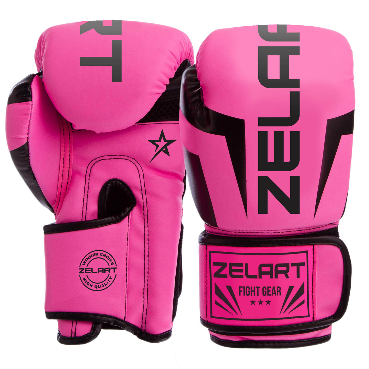 Рукавиці для боксу та єдиноборств Zelart Fight Gear 5698 10 унцій Pink-Black