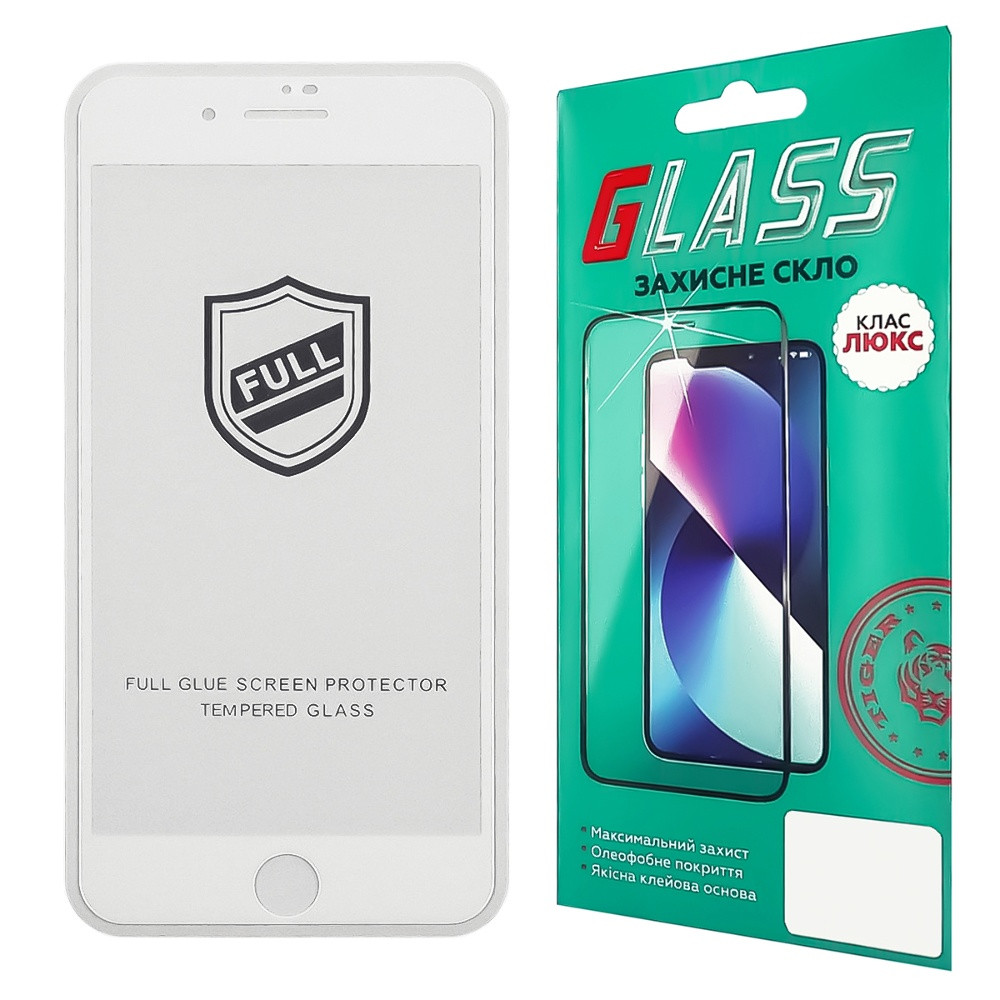 TU  TU Защитное стекло для Apple iPhone 7 Plus/ 8 Plus Full Glue (0.25 мм, 2.5D, белое) Люкс, фото 1