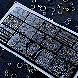 Пластина для стемпінгу написи написи, рептилія, леопард металева Richcolor 112, фото 3