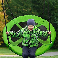 Садова підвісна гойдалка "Гніздо лелеки" Malatec XXL 120cm, 23515 зелено-чорна