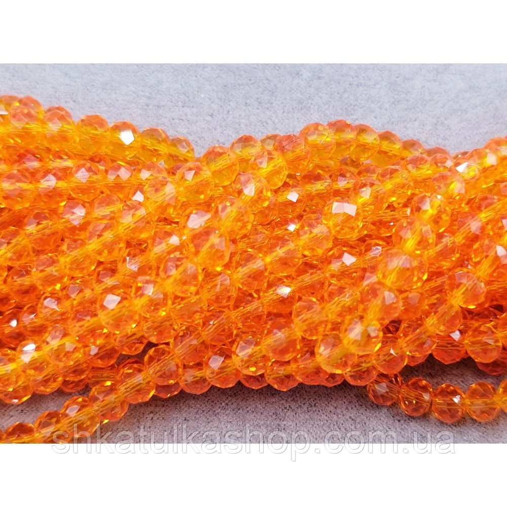 Намистини кришталеві 6мм, помаранчевий, фото 1