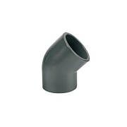 Коліно ПВХ 45 град, 32 мм, клейове, сіре