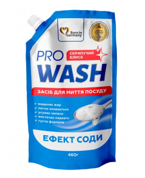 Засіб для ручного миття посуду Pro Wash Ефект соди дой-пак 460 г 4260637724090