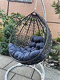 Крісло-кокон з ротанга, Колір Антрацит, фото 3