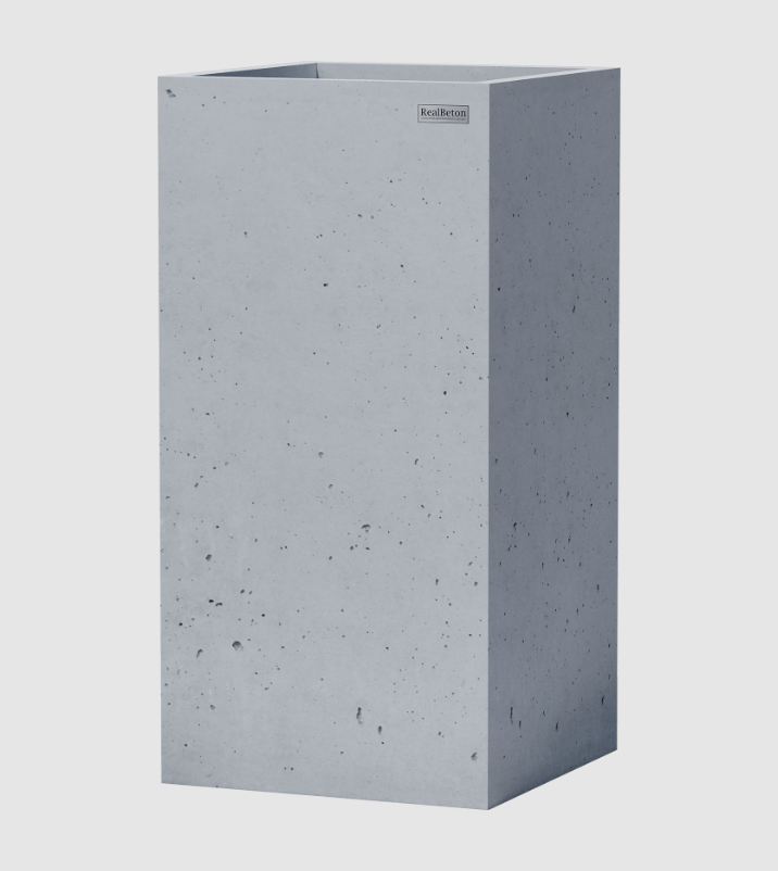 Вазон бетонний - Квадратний Д500мм х Ш500мм х В1200мм сірий, фото 1