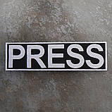 Нашивка Преса PRESS на спину липучка 24 х 7 см, фото 2