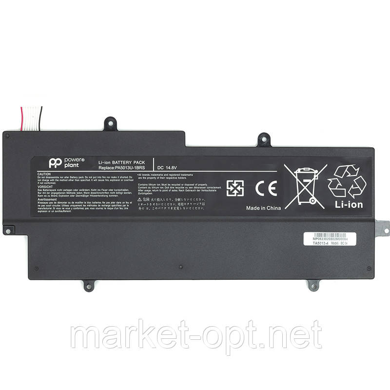 Акумулятор PowerPlant для ноутбуків TOSHIBA Portege Z830 Ultrabook (PA5013U-1BRS) 14.8V 2900mAh, фото 1