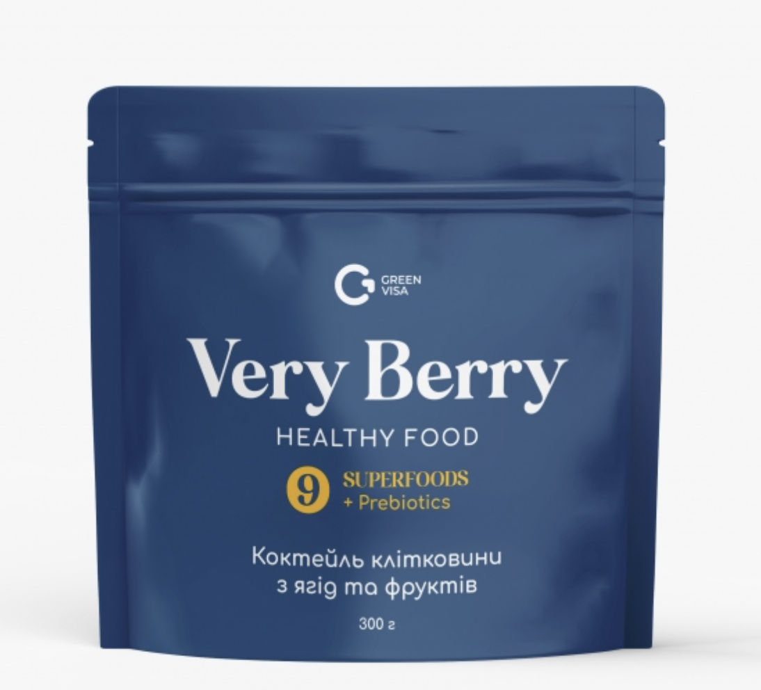 Клітковина ягідно-фруктова з пробіотиком Very Berry 300 г пектин, фото 1