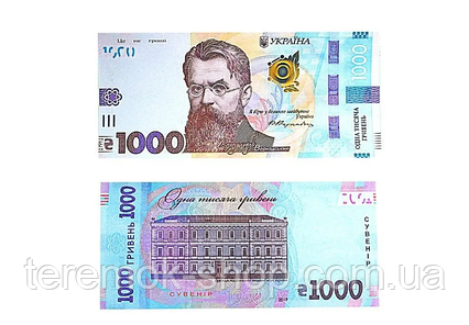 Гроші сувенірні 1000 гривень купюри нового зразка банкноти подарункові пачки 80 шт