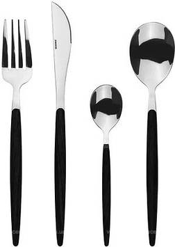 Набір столових приладів 24 предметів з нержавіючої сталі Bergner BG-45115-BK TOKIO BLACK