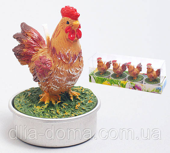 Набір свічок (4 шт.) Курочка 6.5 см, фото 1