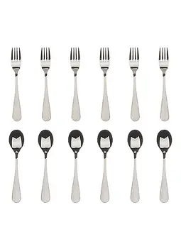 Набір десертних столових приладів 12 предметів із нержавіючої сталі глянцеві Bergner BG-5138-SL MUNICH